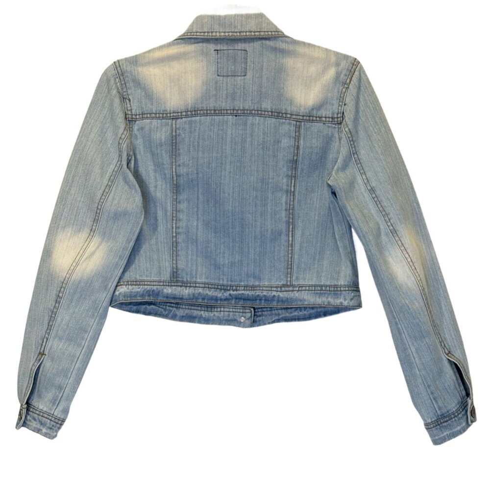 Women Highway Jean Blue Distressed Jacket Size L - Picture 4 of 4